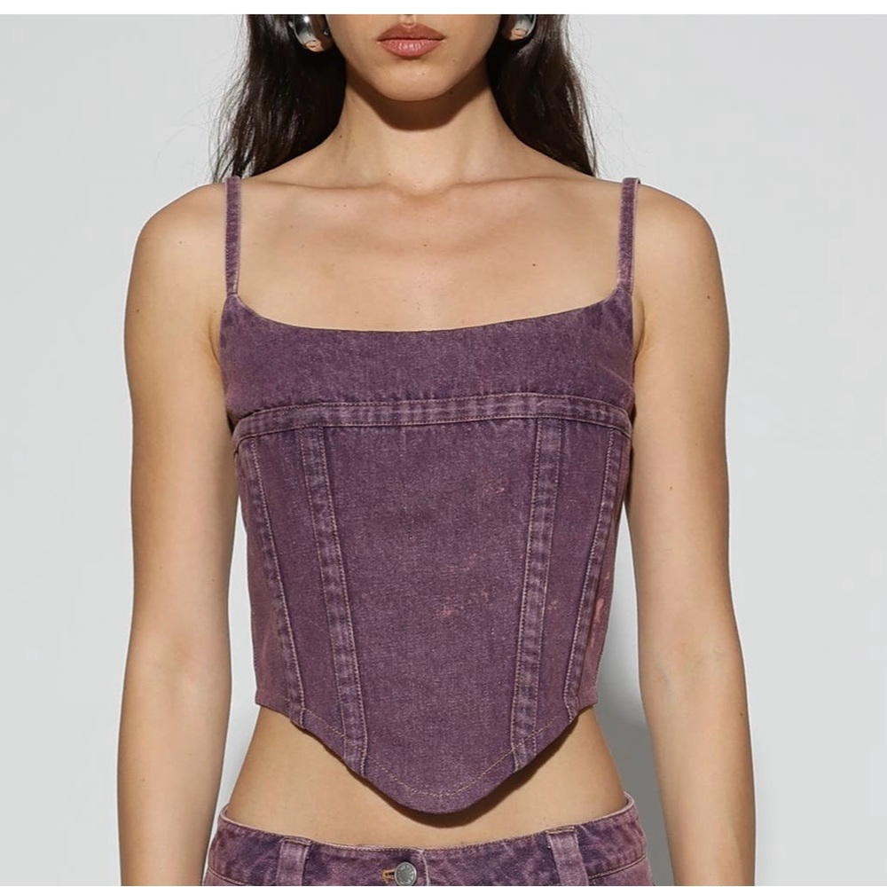 Purple Denim Tank Top